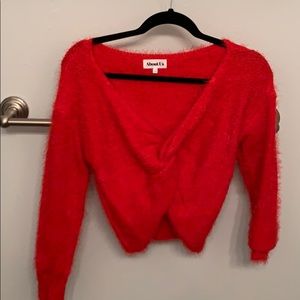 NWOT About Us cropped sweater